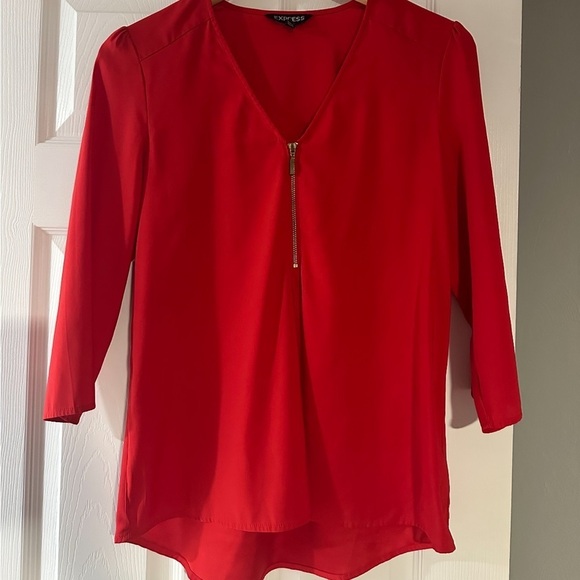 Express Tops - Express Women's Red V-Neck Top